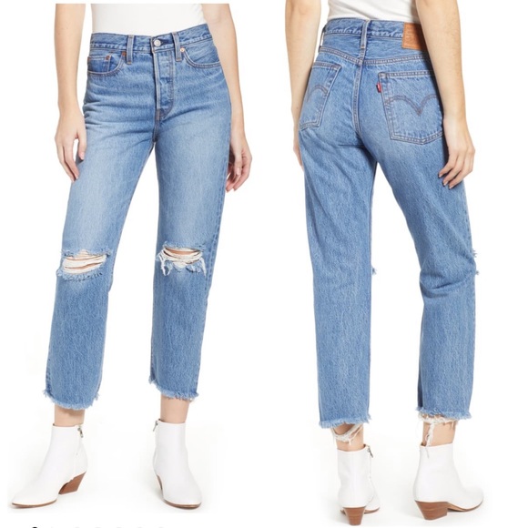 Levi’s NEW Wedgie Straight High Rise Cropped Jeans - Picture 1 of 6